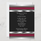 Invitation Étoile rouge noire de David Bar Mitzvah (Dos)