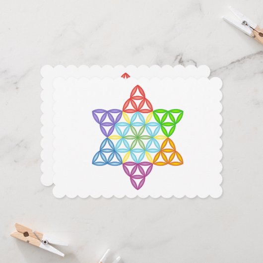 Invitation Étoile Sacrée - Étoile De Vie, 02/3D-CF. (Devant/Arrière en situation)