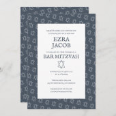 Invitation Étoile simple de David Custom B'nai Bat Bar Mitzva (Devant / Derrière)