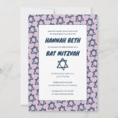 Invitation Étoile simple de David Custom B'nai Bat Bar Mitzva (Devant)