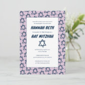 Invitation Étoile simple de David Custom B'nai Bat Bar Mitzva (Debout devant)