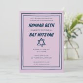 Invitation Étoile simple de David Custom B'nai Bat Bar Mitzva (Debout devant)