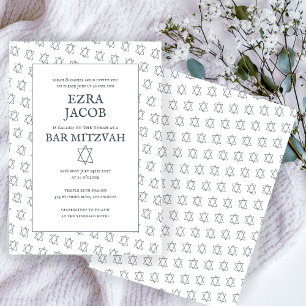 Invitation Étoile simple de David Custom B'nai Bat Bar Mitzva