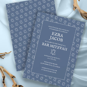Invitation Étoile simple de David personnalisée B'nai Bat Bar