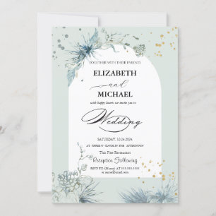 Invitation Étoile Soleil Lune Dorée Céleste Mariage