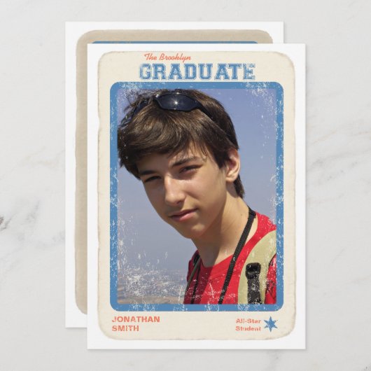 Invitation Étoile sportive (Devant / Derrière)