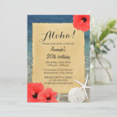 Invitation Étoile Tropicale de Mer Fête Florale d'Anniversair (Debout devant)