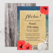 Invitation Étoile Tropicale de Mer Fête Florale d'Anniversair (Devant / Derrière)