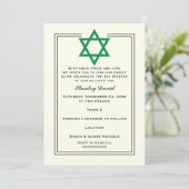 Invitation Etoile verte de David double bordure Bar Mitzvah (Debout devant)