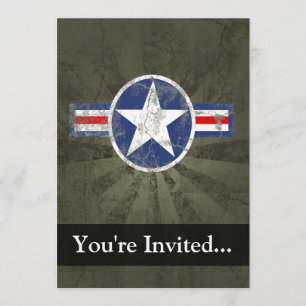 Invitation Étoile Vintage patriotique militaire