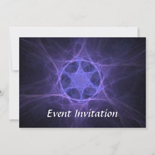 Invitation Étoile Violette Fractée De David (Devant)