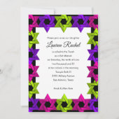 Invitation Étoile violette rose bat mitzvah sur n'importe que (Devant)