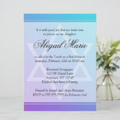 Invitation Étoile violette turquoise de David Bat mitzvah (Debout devant)