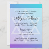 Invitation Étoile violette turquoise de David Bat mitzvah (Devant)