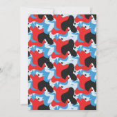 Invitation Étoiles 4 juillet Abstraites Noir Rouge Bleu (Dos)