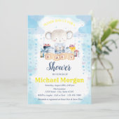Invitation Étoiles, Baby Bear Présente une Baby Shower (Debout devant)