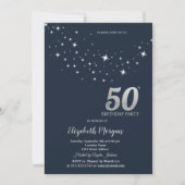 Invitation Étoiles Blanches Simples Fête d'Anniversaire des 5 (Devant)