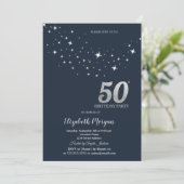 Invitation Étoiles Blanches Simples Fête d'Anniversaire des 5 (Debout devant)