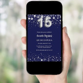 Invitation étoiles bleu marine de Quinceanera