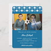 Invitation Étoiles Bleues Modernes De David Boy Bar Mitzvah 2 (Devant)