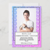 INVITATION ÉTOILES BLEUES MODERNES MALE GRAD | PARTIE DE DIPL (Devant)