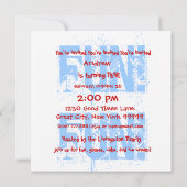 Invitation Etoiles bleues rouges blanches pour le premier ann (Dos)