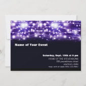 Invitation Étoiles Brillantes Violettes (Dos)