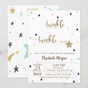 Invitation Étoiles, Brille Brille Petite Étoile Baby Shower