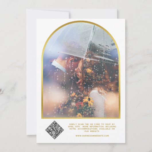 Invitation Étoiles céleste blanche et or Lune et Mariage sole (Dos)