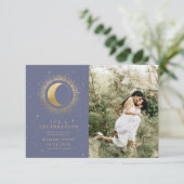 Invitation étoiles céleste deux Photo mariage célébration Inv (Debout devant)