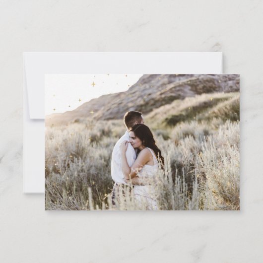 Invitation étoiles céleste deux Photo mariage célébration Inv (Dos)