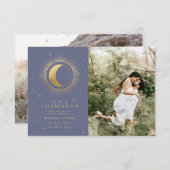 Invitation étoiles céleste deux Photo mariage célébration Inv (Devant / Derrière)