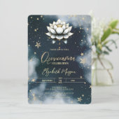 Invitation Étoiles célestes Blanc Lotus Sky Quinceanera (Debout devant)