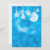 Invitation Étoiles célestes brillantes Lune Ciel bleu Baby sh (Dos)