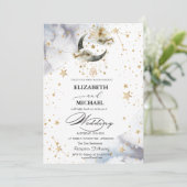 Invitation Étoiles célestes de lune d'or (Debout devant)