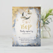 Invitation Étoiles célestes de lune d'or (Debout devant)