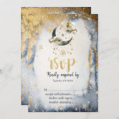 Invitation Étoiles célestes de lune d'or (Devant / Derrière)