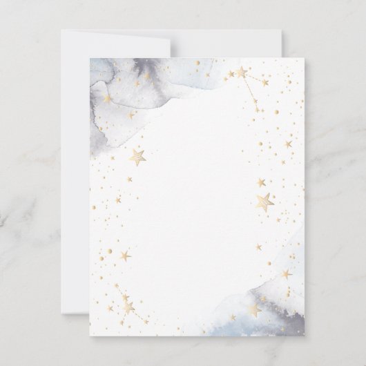 Invitation Étoiles célestes de lune d'or (Dos)