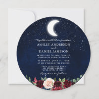 Étoiles célestes de lune Mariage floral rond