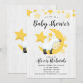 Invitation Étoiles célestes et Baby shower d'agneau Invitatio (Devant / Derrière)