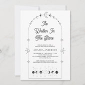 Invitation Étoiles célestes Fête des mariées Lune blanche noi (Devant)