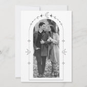 Invitation Étoiles célestes Fête des mariées Lune blanche noi (Dos)