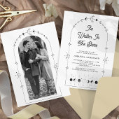 Invitation Étoiles célestes Fête des mariées Lune blanche noi