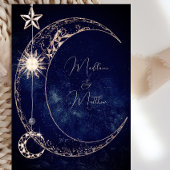 Invitation Étoiles célestes Lune Galaxie Mariage élégant