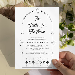 Invitation Étoiles Célestes Noir Blanc Lune Baby Shower de Ma