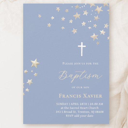 Invitation étoiles ciel | Baptême 