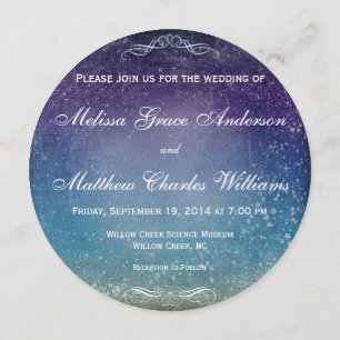 Invitation Étoiles colorées dans le Mariage du ciel du soir