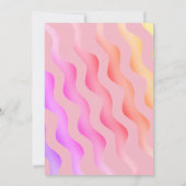 Invitation Étoiles colorées et vagues Fille rose fête d'anniv (Dos)