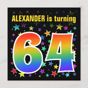 Invitations Faire Part Cartes Anniversaire 64 Ans Zazzle Be