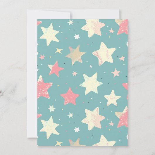 Invitation Etoiles colorées Motif Double fête d'anniversaire (Dos)